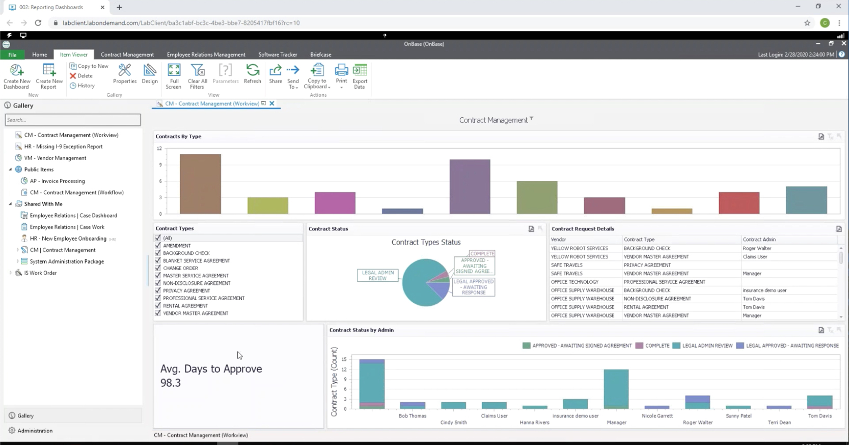 Onbase Interface OnBase Report Dashboards | RPI Consultants