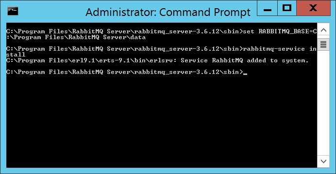 RabbitMQ Command Prompt